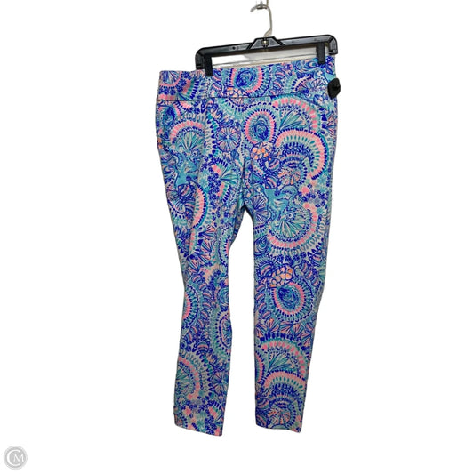 Pants Designer By Lilly Pulitzer In Blue & Pink, Size: 14