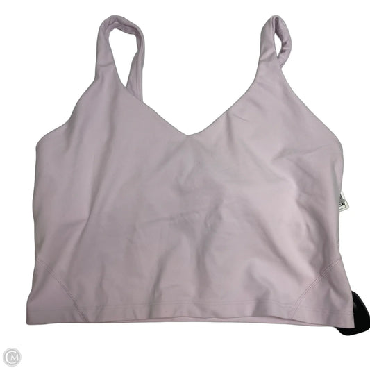 Athletic Tank Top Designer By Lululemon In Pink, Size: L