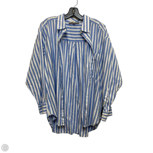Top Long Sleeve By Loft In Blue & White, Size: L