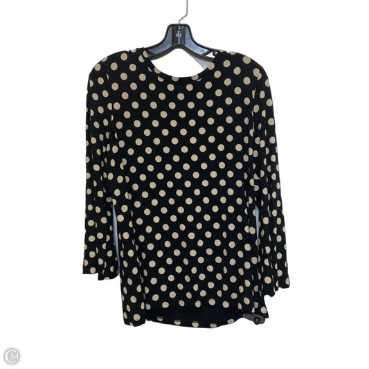Top 3/4 Sleeve Basic By Chicos In Black & Tan, Size: L