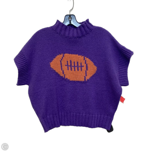 Sweater Short Sleeve By Bibi In Purple, Size: M