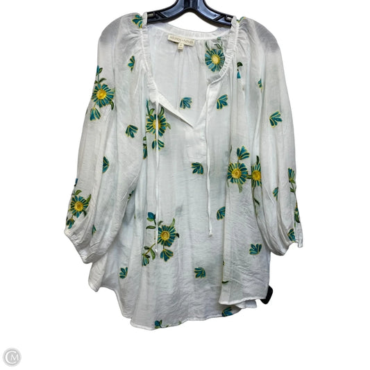 Top 3/4 Sleeve By Figuero & Flower In White, Size: 3x