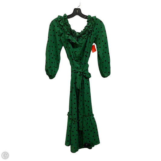 Dress Casual Midi By Who What Wear In Black & Green, Size: Xs