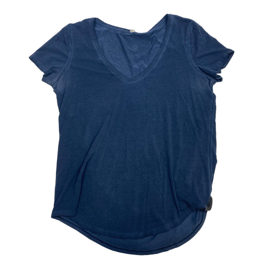 Athletic Top Short Sleeve By Lululemon In Blue, Size: 8