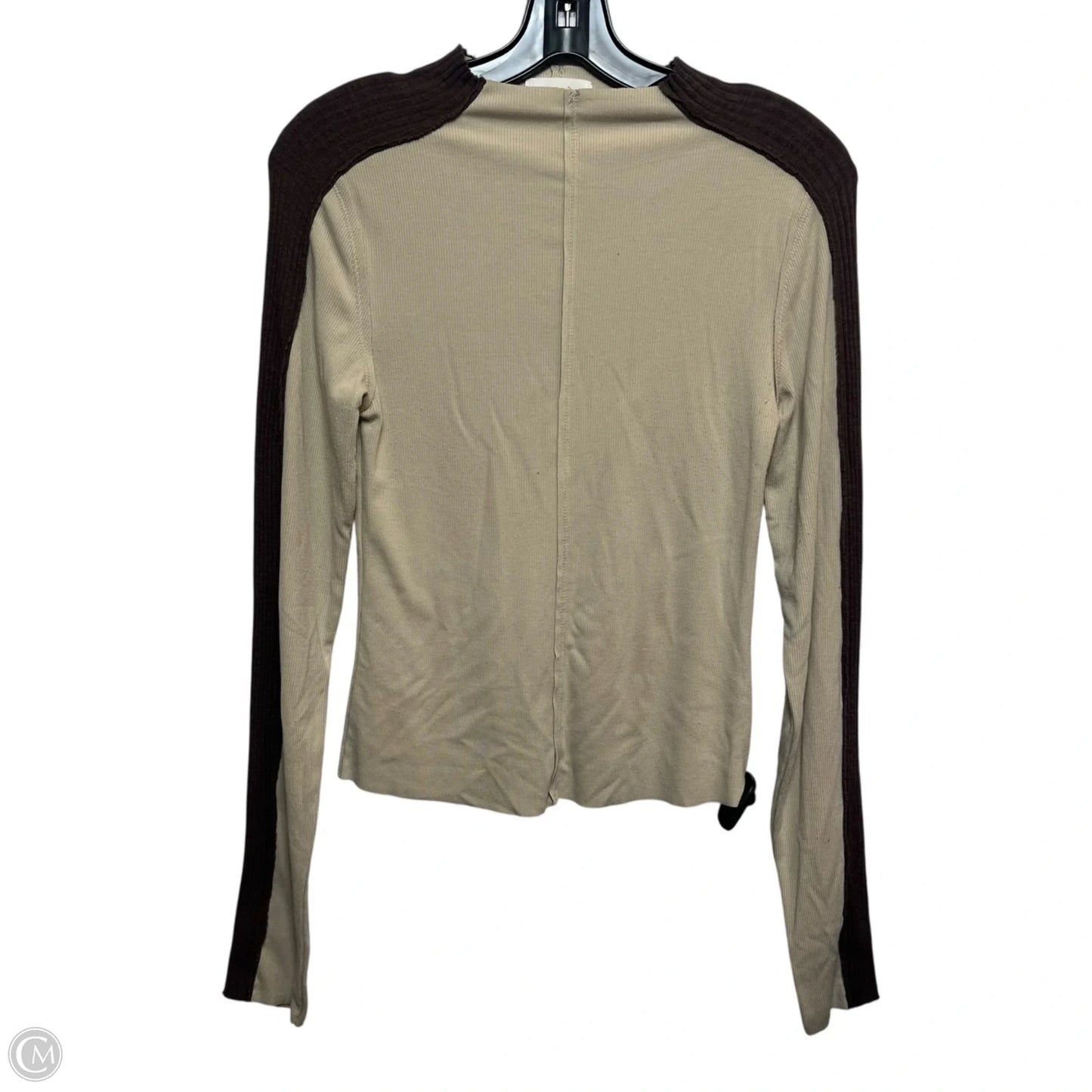 Top Long Sleeve By Bohme In Brown & Tan, Size: M