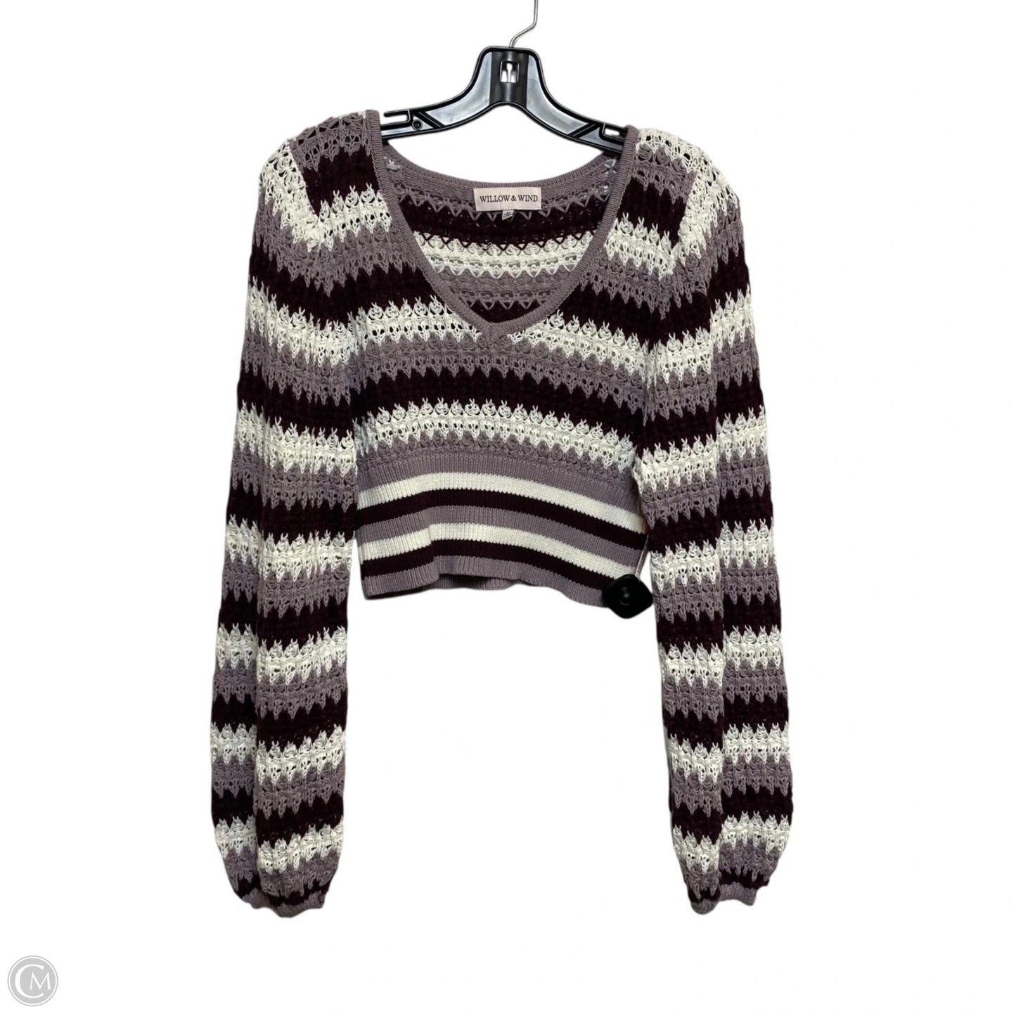 Sweater By Willow & Wind In Purple & White, Size: M