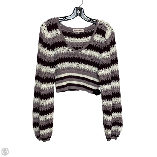 Sweater By Willow & Wind In Purple & White, Size: M