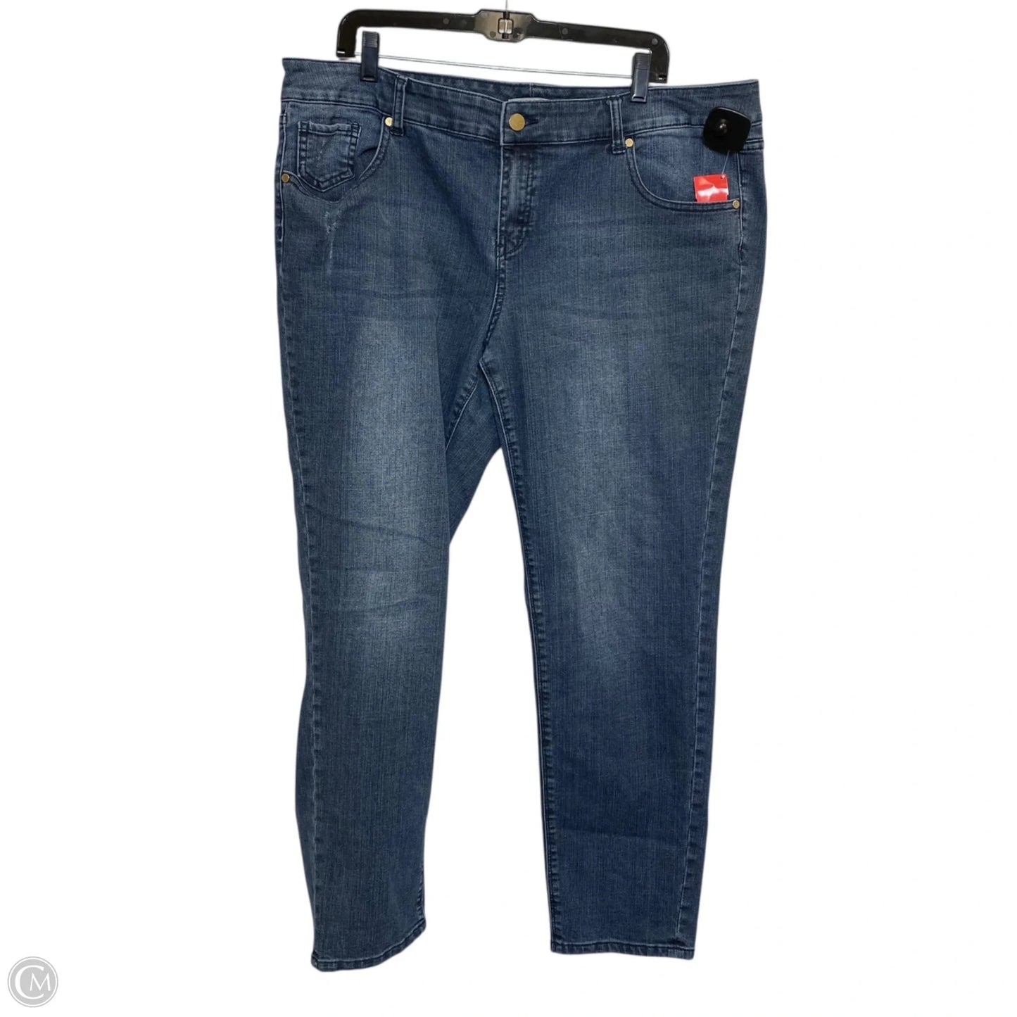 Jeans Straight By Eva Mendes In Blue Denim, Size: 18