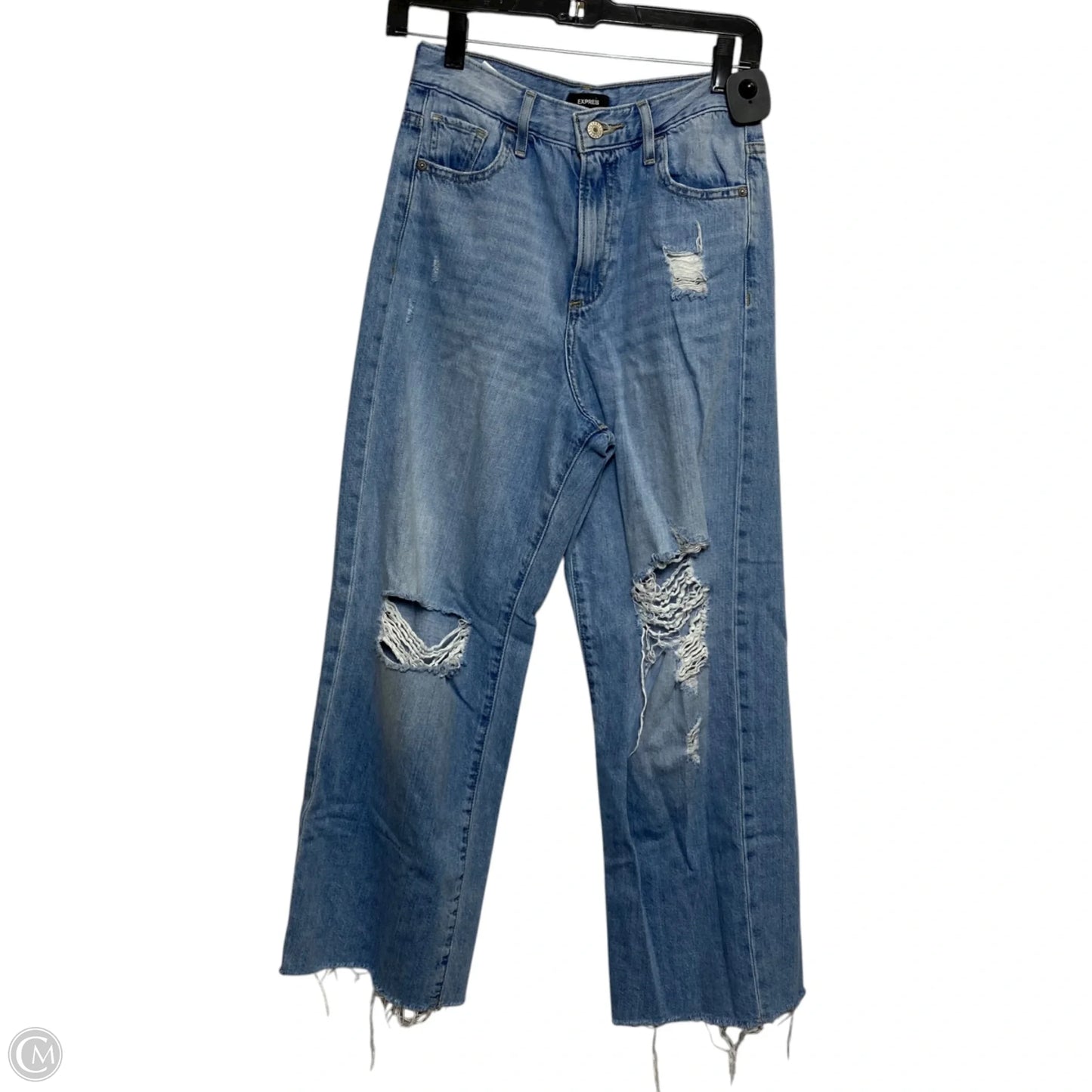 Jeans Wide Leg By Express In Blue Denim, Size: 2