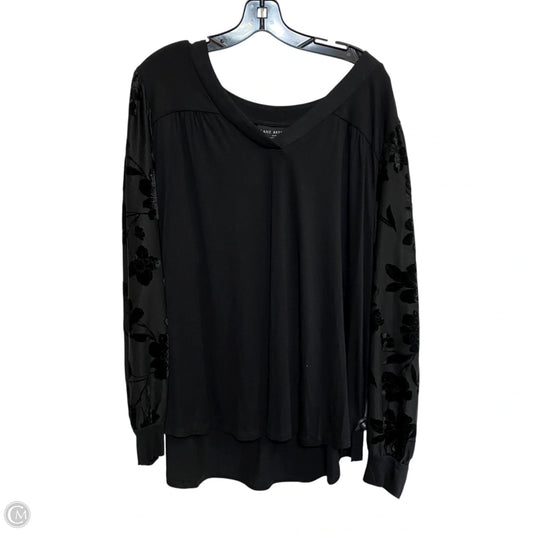 Top Long Sleeve By Lane Bryant In Black, Size: 3x