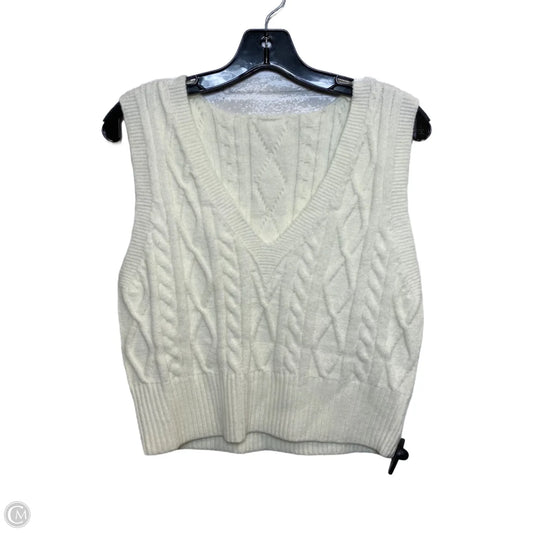 Vest Sweater By Clothes Mentor In Cream, Size: S