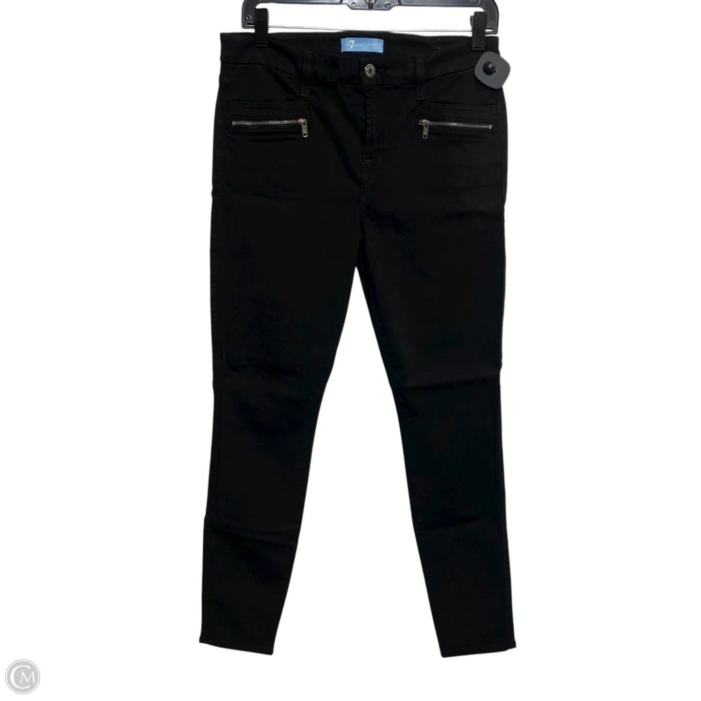 Jeans Designer By 7 For All Mankind In Black Denim, Size: 10