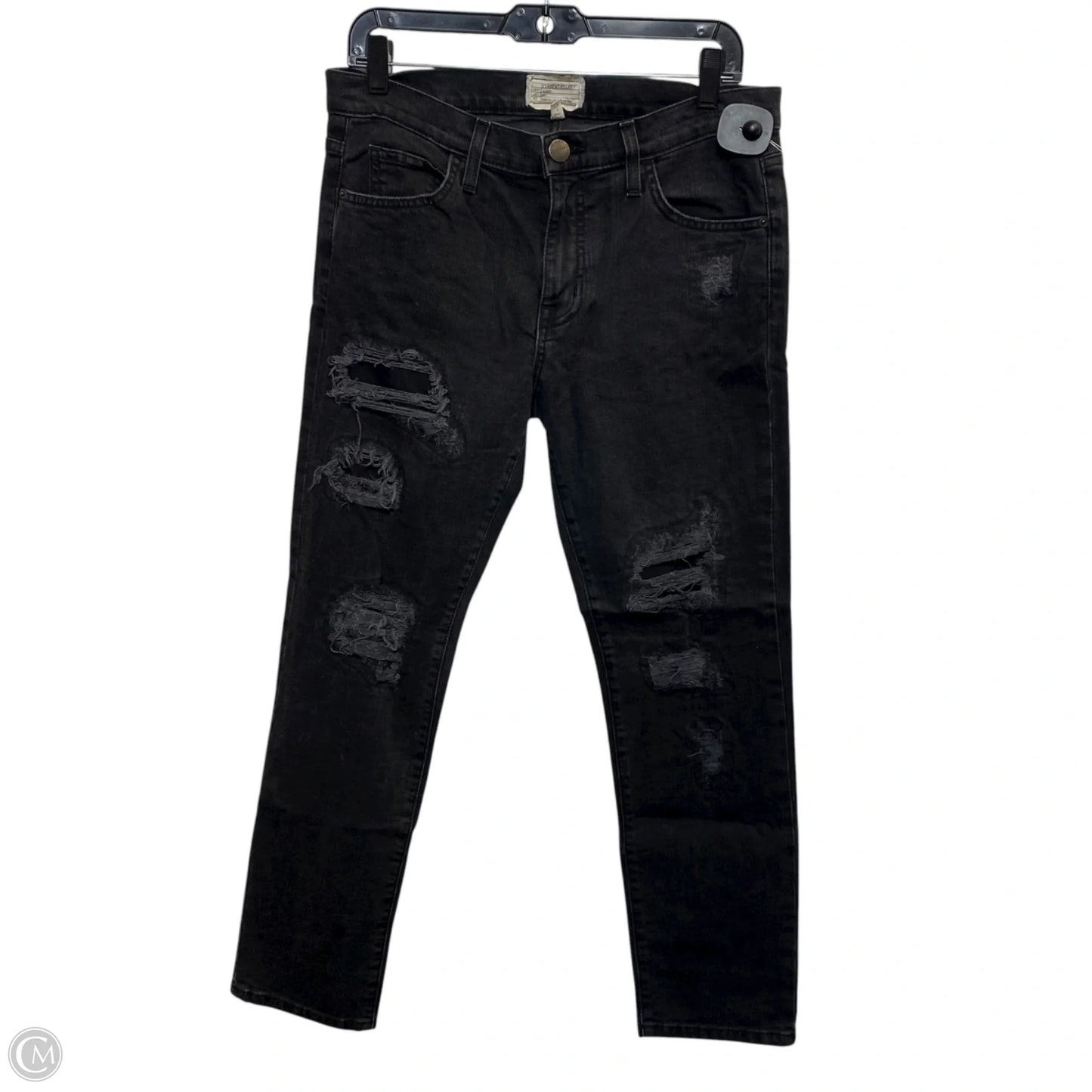 Jeans Straight By Current/elliott In Black Denim, Size: 4