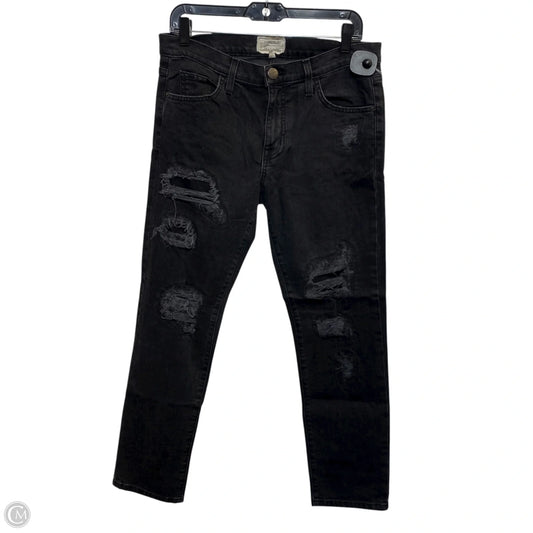 Jeans Straight By Current/elliott In Black Denim, Size: 4