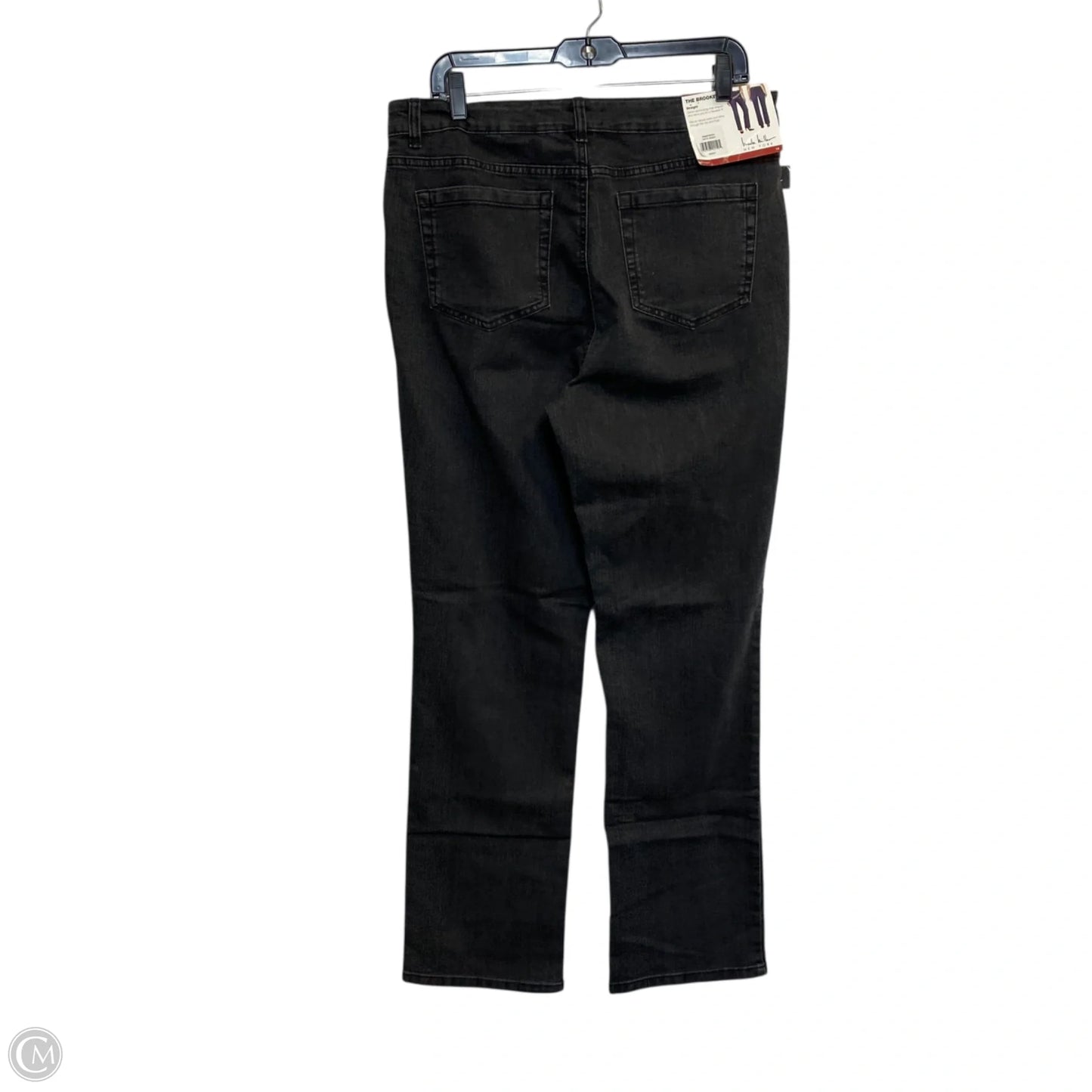 Jeans Straight By Nicole Miller In Black Denim, Size: 14