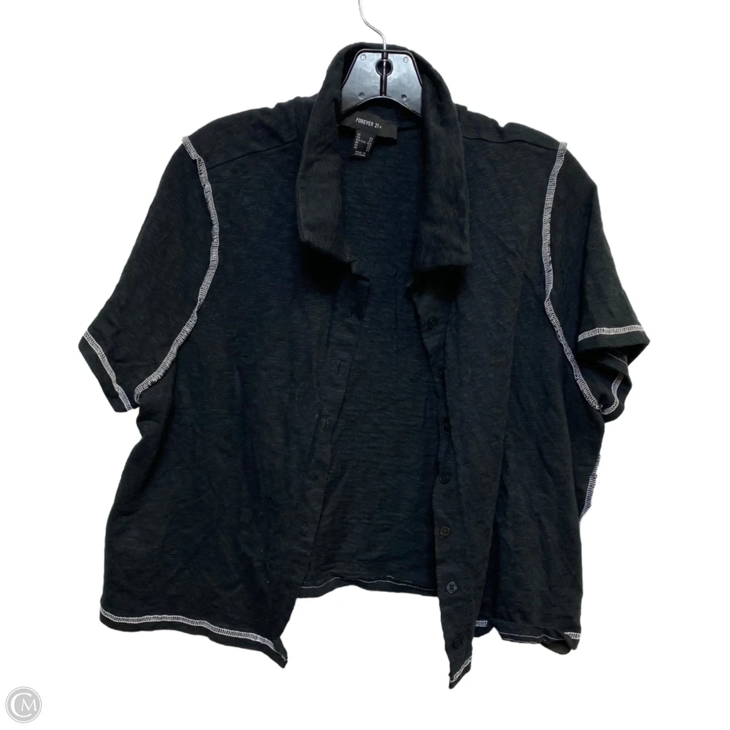 Top Short Sleeve By Forever 21 In Black, Size: 2x