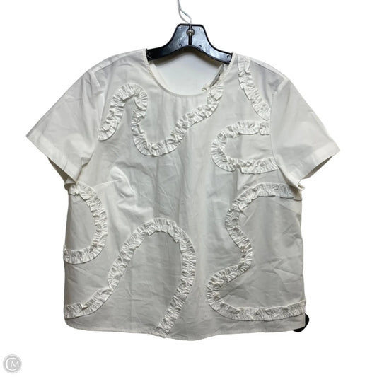 Top Short Sleeve Designer By Kate Spade In White, Size: L