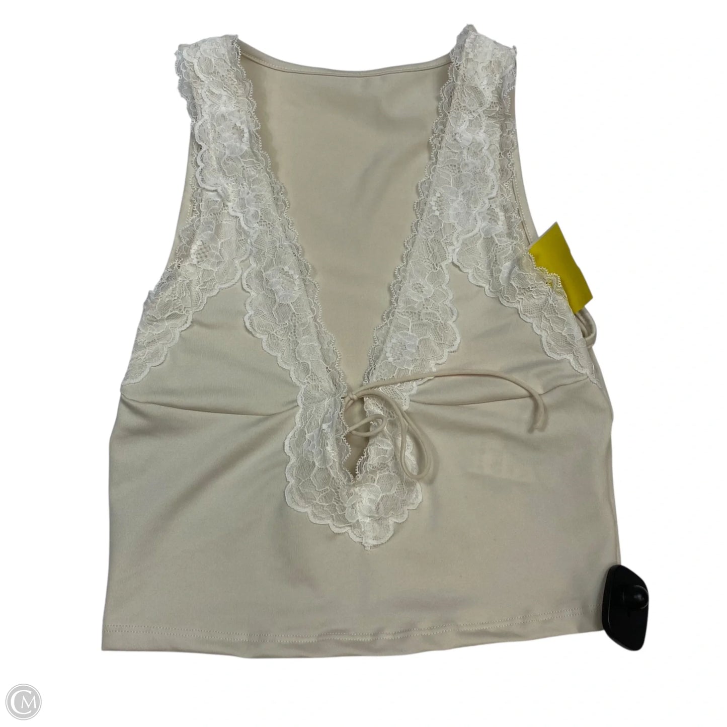 Top Sleeveless By Shein In Cream, Size: M