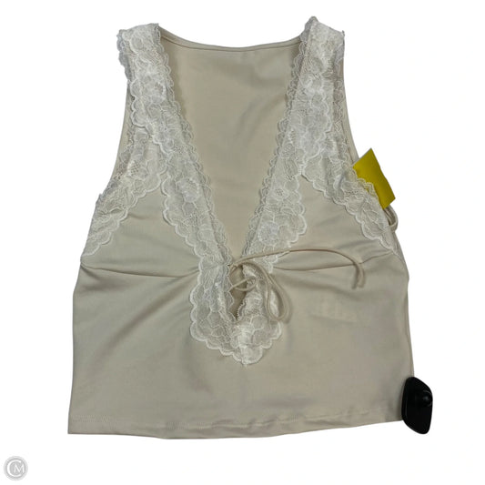Top Sleeveless By Shein In Cream, Size: M