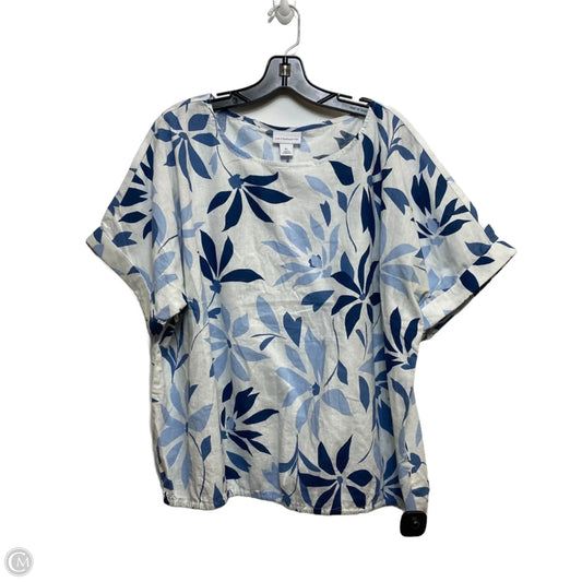 Top Short Sleeve By Liz Claiborne In White, Size: Xl