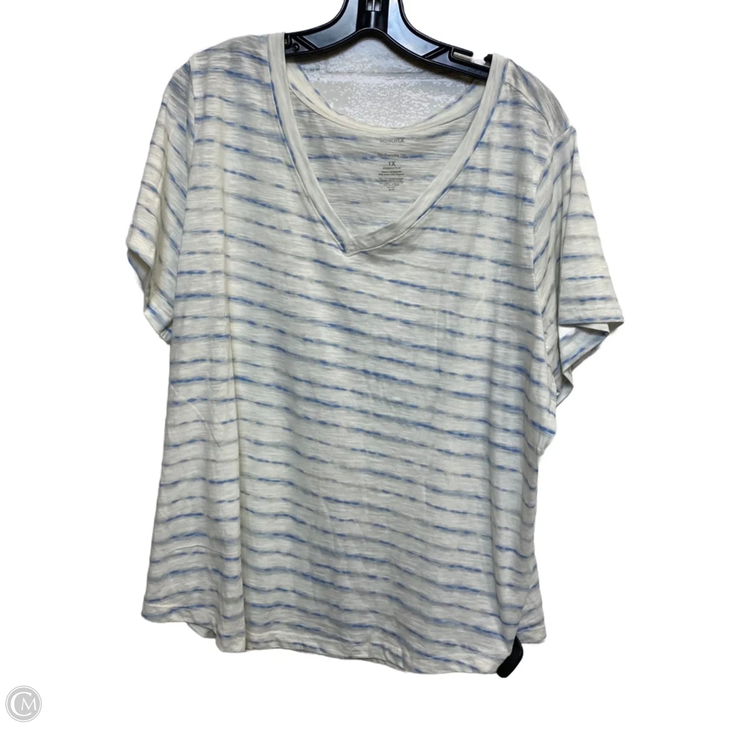 Top Short Sleeve By Sonoma In White, Size: 1x