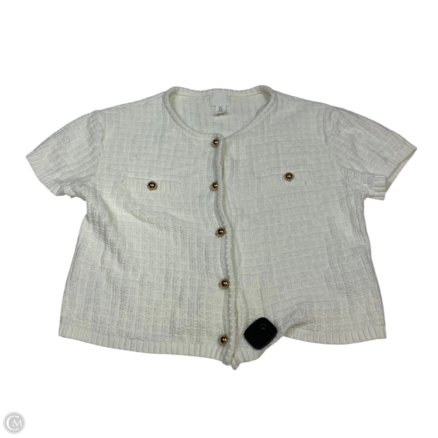 Sweater Cardigan By H&m In Cream, Size: Xl