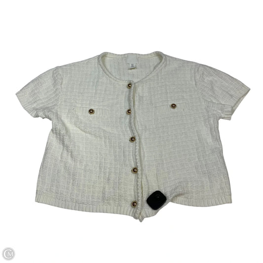 Sweater Cardigan By H&m In Cream, Size: Xl