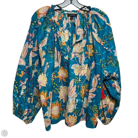 Top Long Sleeve By Calligraphie In Blue, Size: Xl