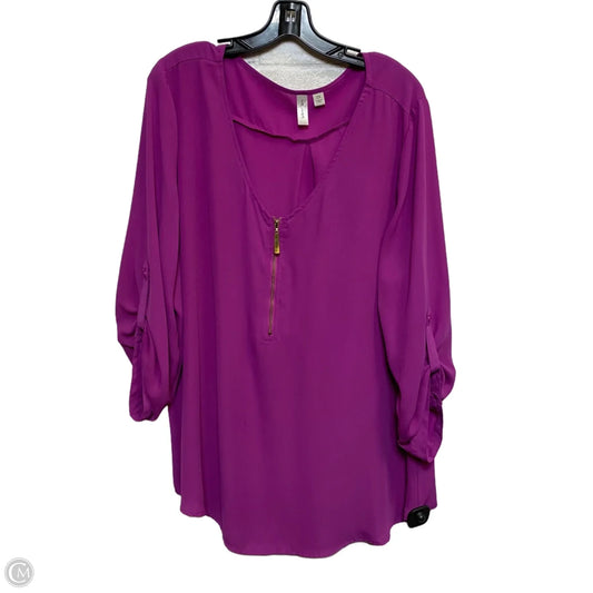 Top Long Sleeve By Tacera In Purple, Size: 2x