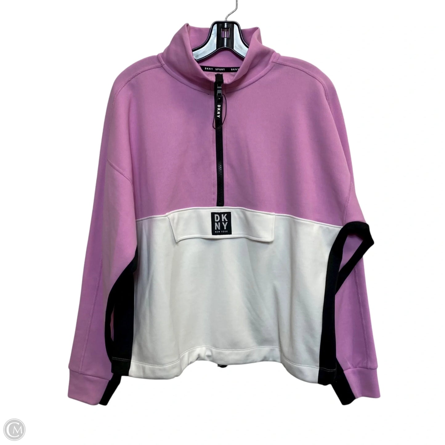 Athletic Sweatshirt Collar By Dkny In Pink, Size: L