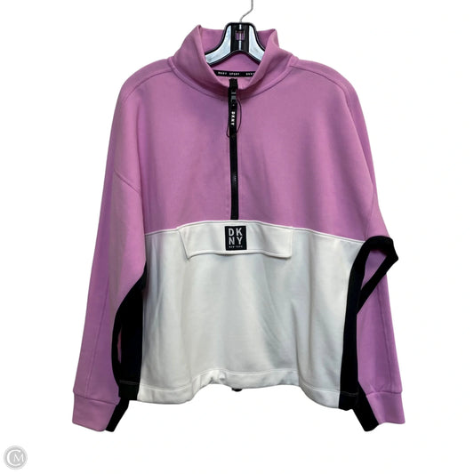 Athletic Sweatshirt Collar By Dkny In Pink, Size: L