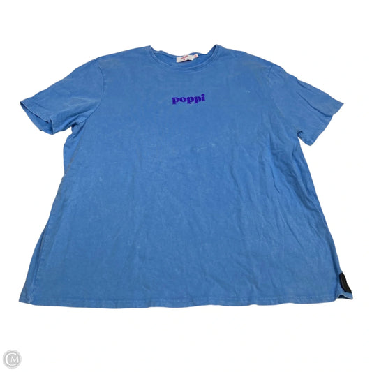 Top Short Sleeve Basic By Poppi In Blue, Size: Xxl