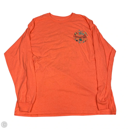 Top Long Sleeve By Blessed Girl In Orange, Size: Xxl
