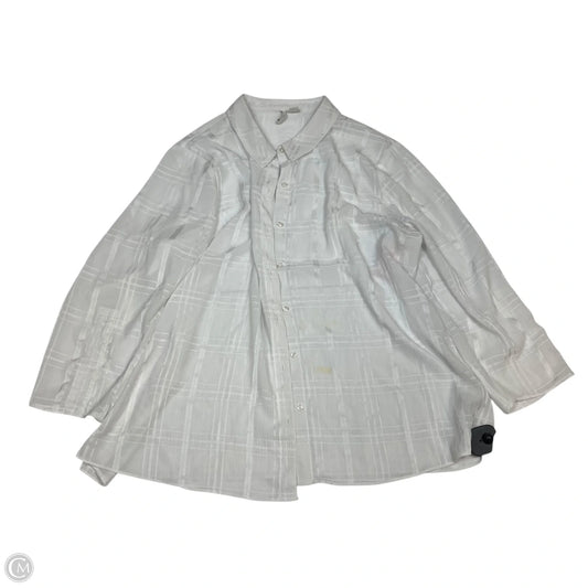 Top Long Sleeve By Cato In White, Size: Xl