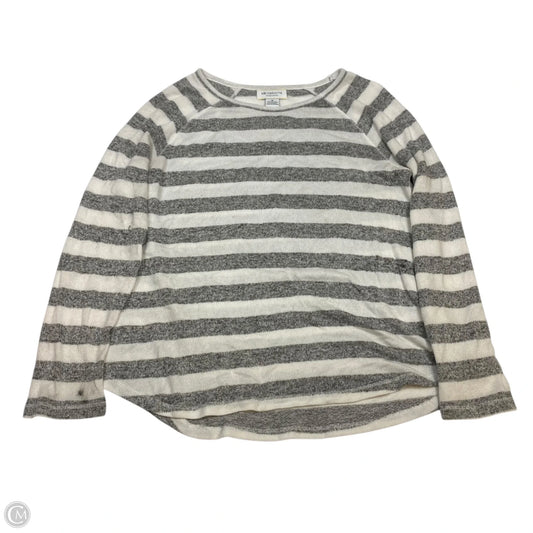 Top Long Sleeve By Liz Claiborne In Grey & White, Size: M