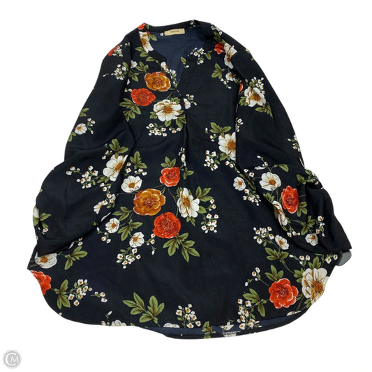 Top Long Sleeve By Timeson In Black, Size: L