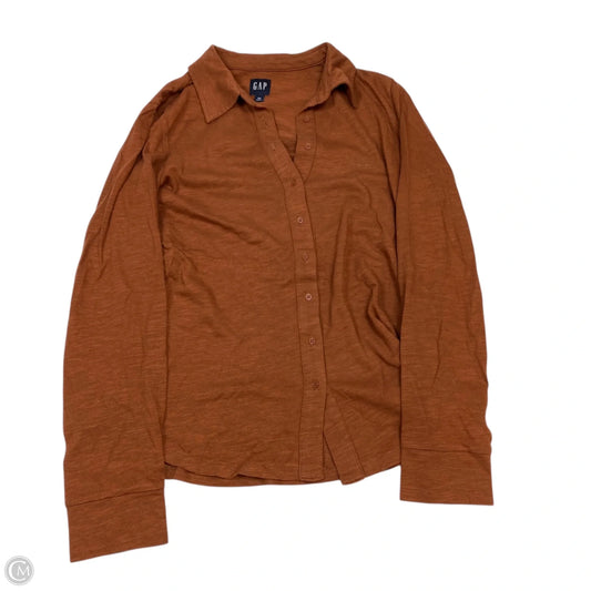 Top Long Sleeve Basic By Gap In Brown, Size: Xs