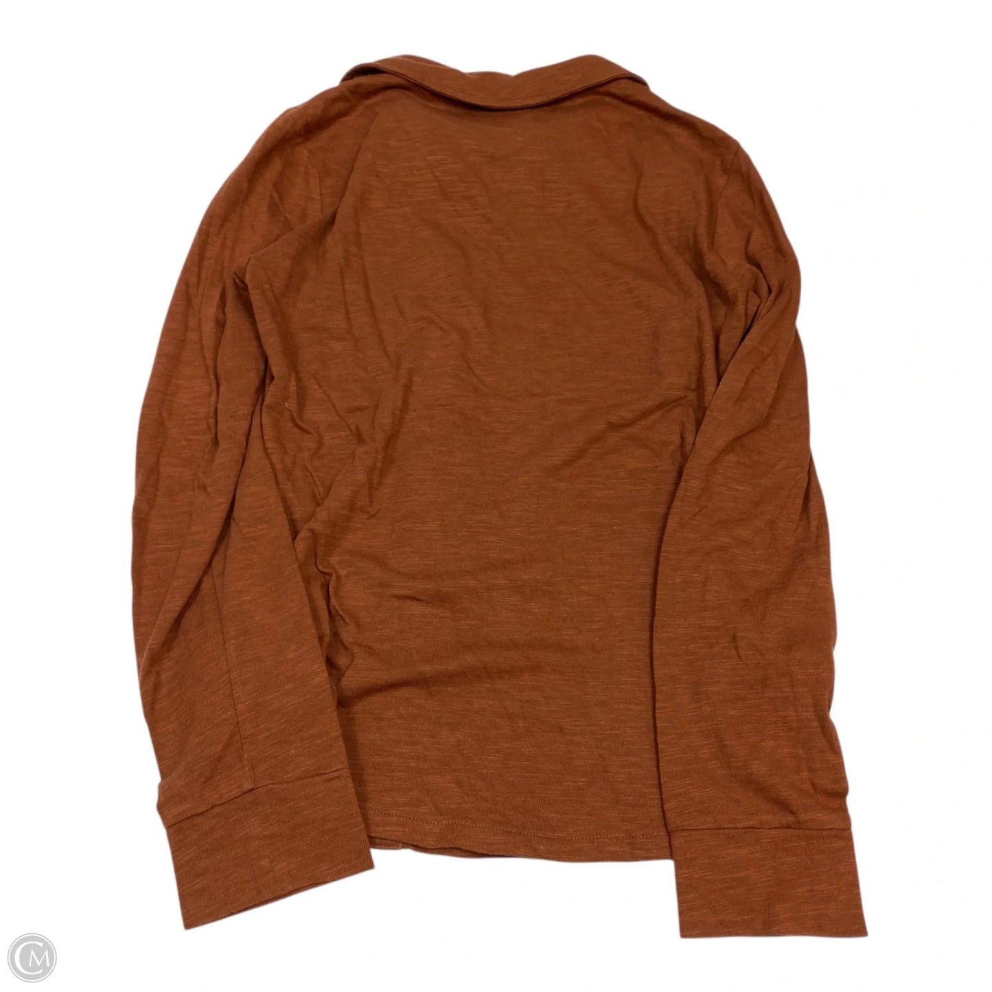 Top Long Sleeve Basic By Gap In Brown, Size: Xs