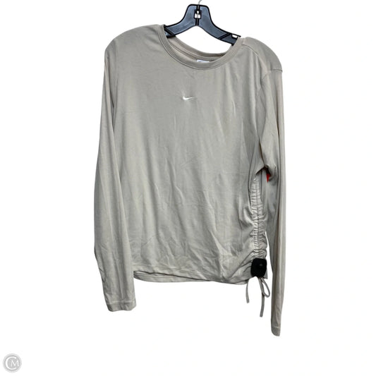 Top Long Sleeve By Nike In Cream, Size: Xl
