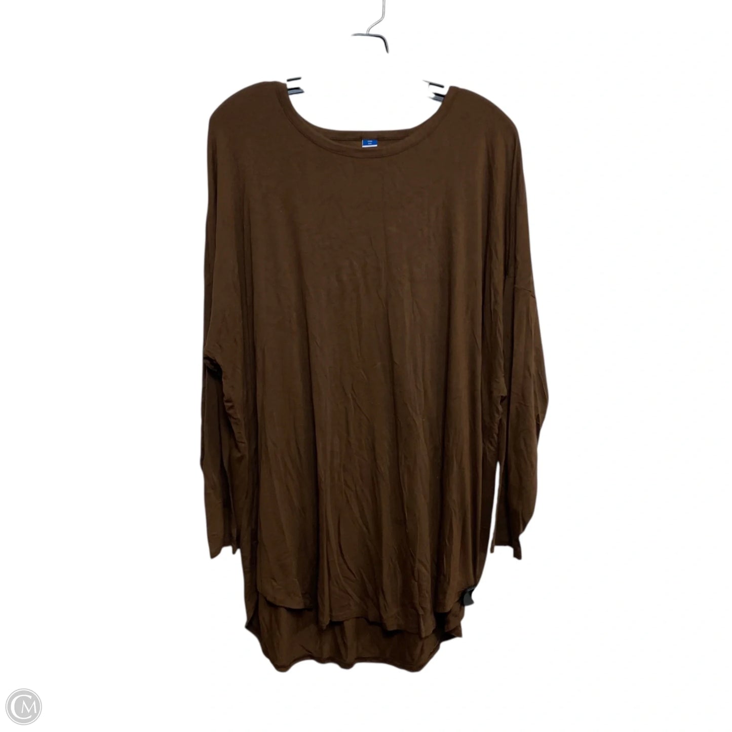 Top Long Sleeve By Old Navy In Brown, Size: Xxl
