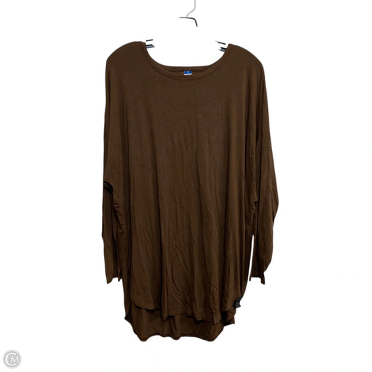 Top Long Sleeve By Old Navy In Brown, Size: Xxl