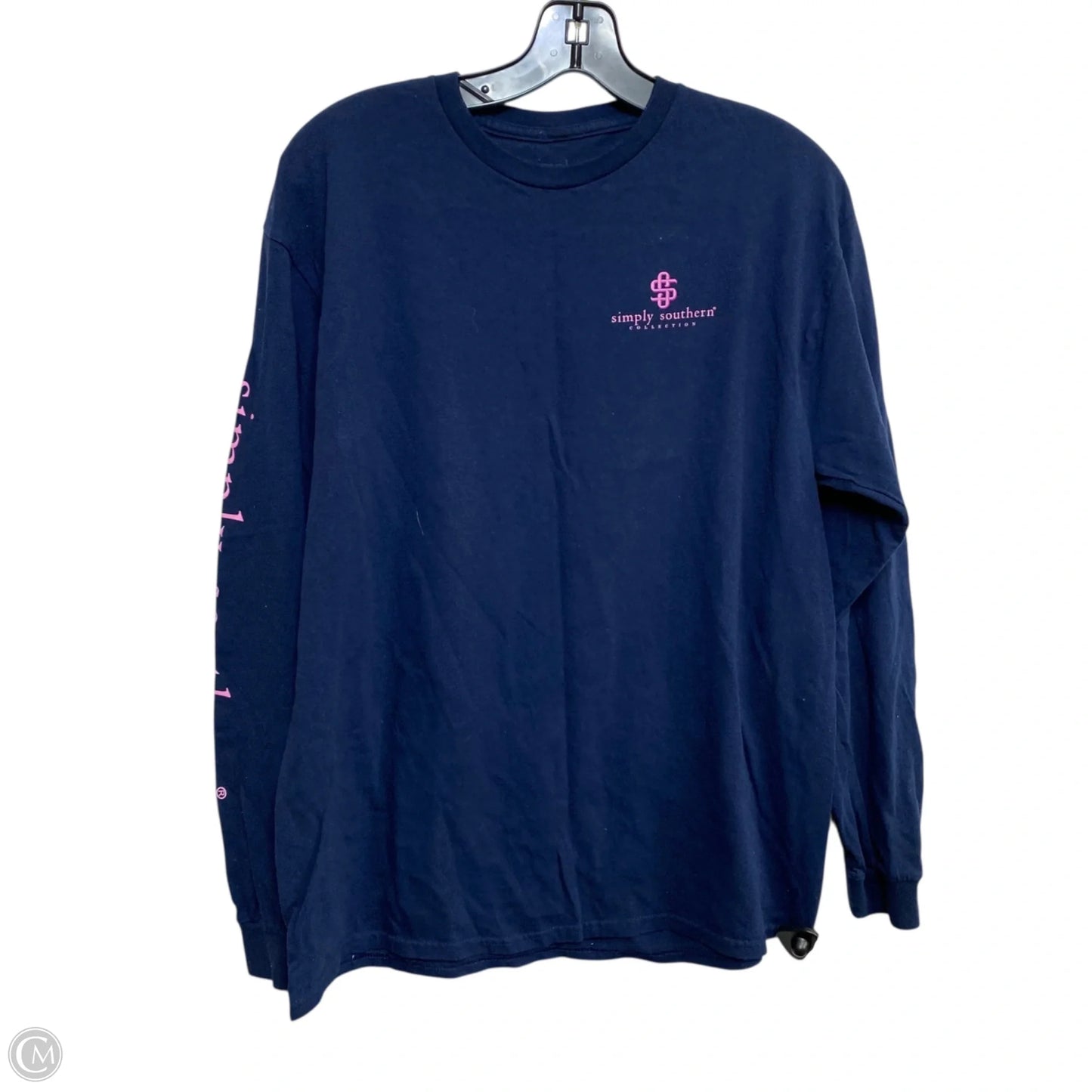 Top Long Sleeve By Simply Southern In Blue, Size: L
