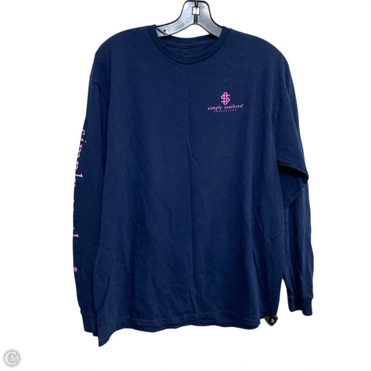 Top Long Sleeve By Simply Southern In Blue, Size: L
