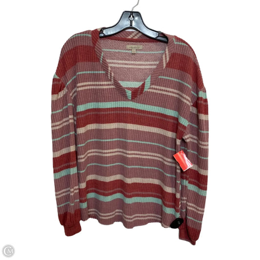 Top Long Sleeve By Wonderly In Pink & Red, Size: L