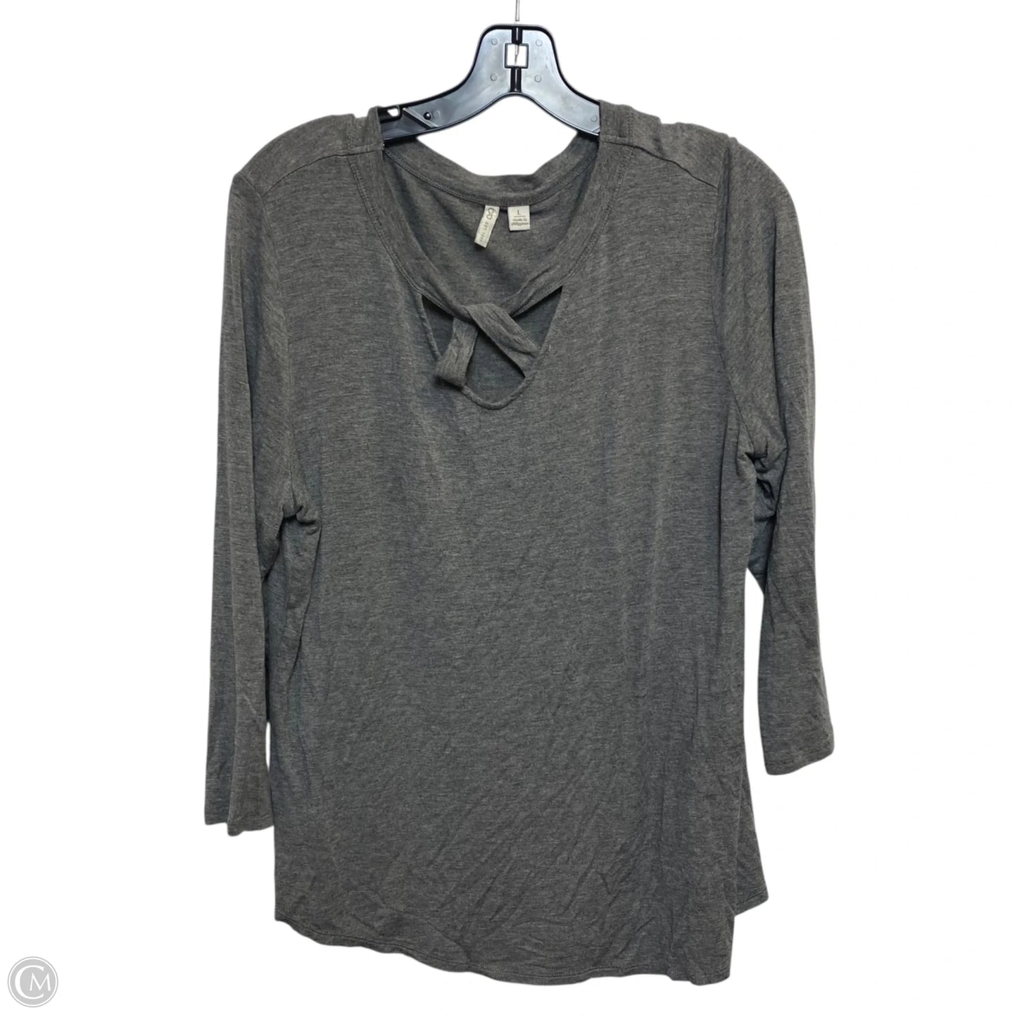 Top Long Sleeve By Cato In Grey, Size: L