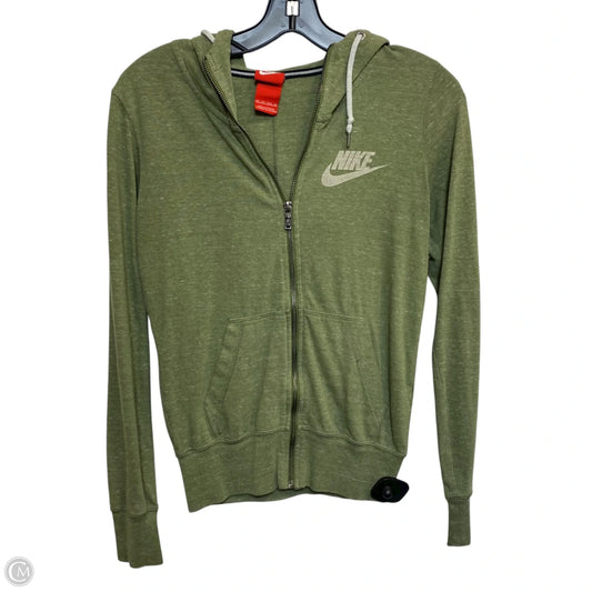 Athletic Top Long Sleeve Hoodie By Nike In Green, Size: Xs