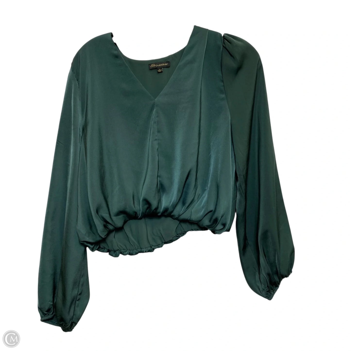 Top Long Sleeve By Shinestar In Green, Size: L