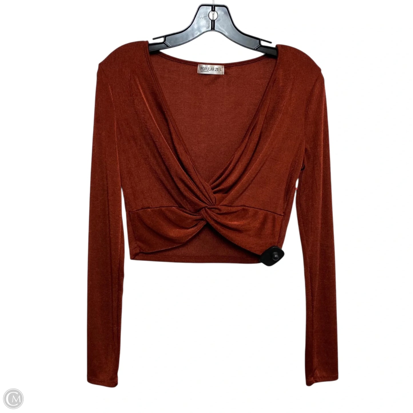 Top Long Sleeve By Popular 21 In Red, Size: L