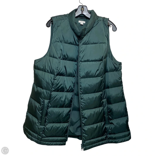 Vest Puffer & Quilted By J. Jill In Green, Size: Xl