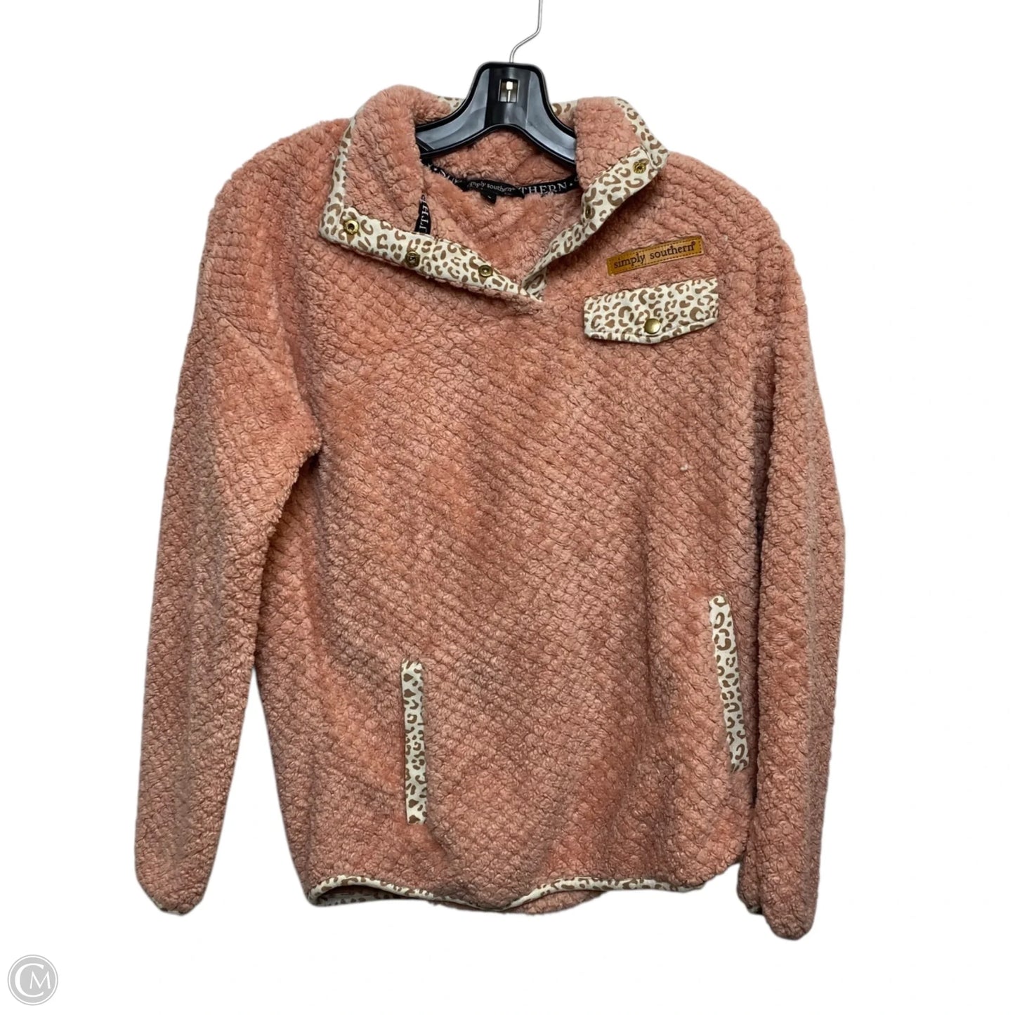 Jacket Fleece By Simply Southern In Pink, Size: S